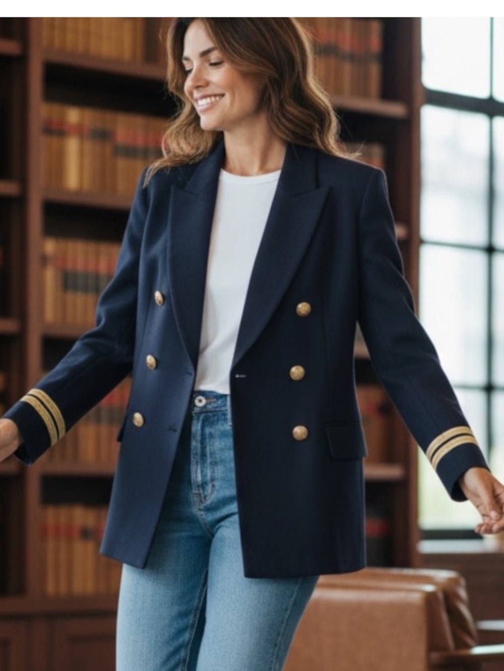 Ralph Lauren Navy Sailor Blazer with Subtle Satin Lining Nautical Preppy - Picture 1 of 7
